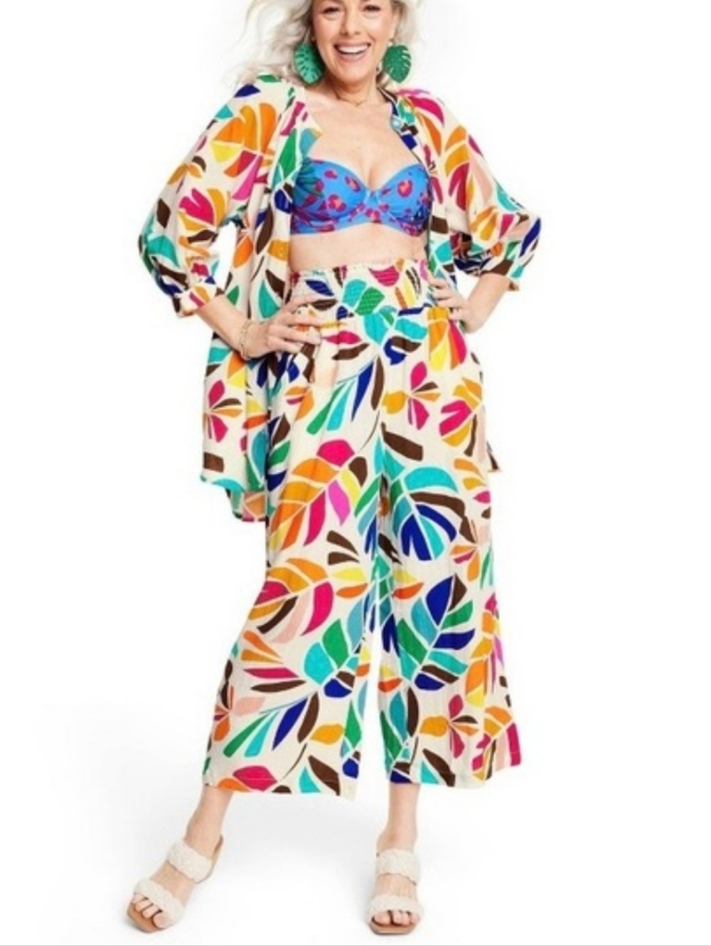 Tabitha Brown x Target Tropical Beach Cover-up Pants NEW Size 1X